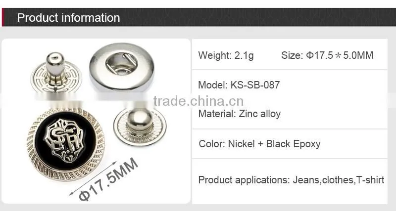 Best Quality Custom Metal Press Metal Snap Button