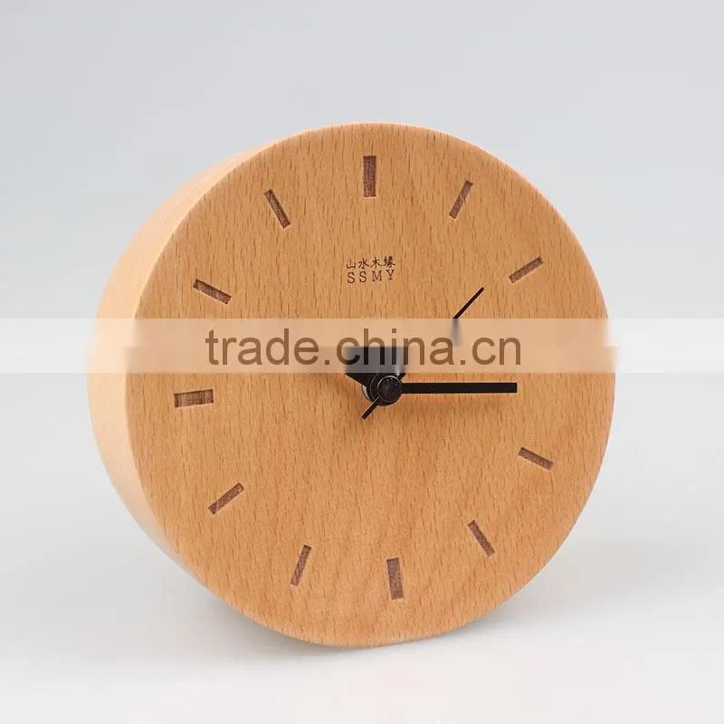 Shanshui DRZ007 Manufacturer's modern desktop clock wholesale table with wood material