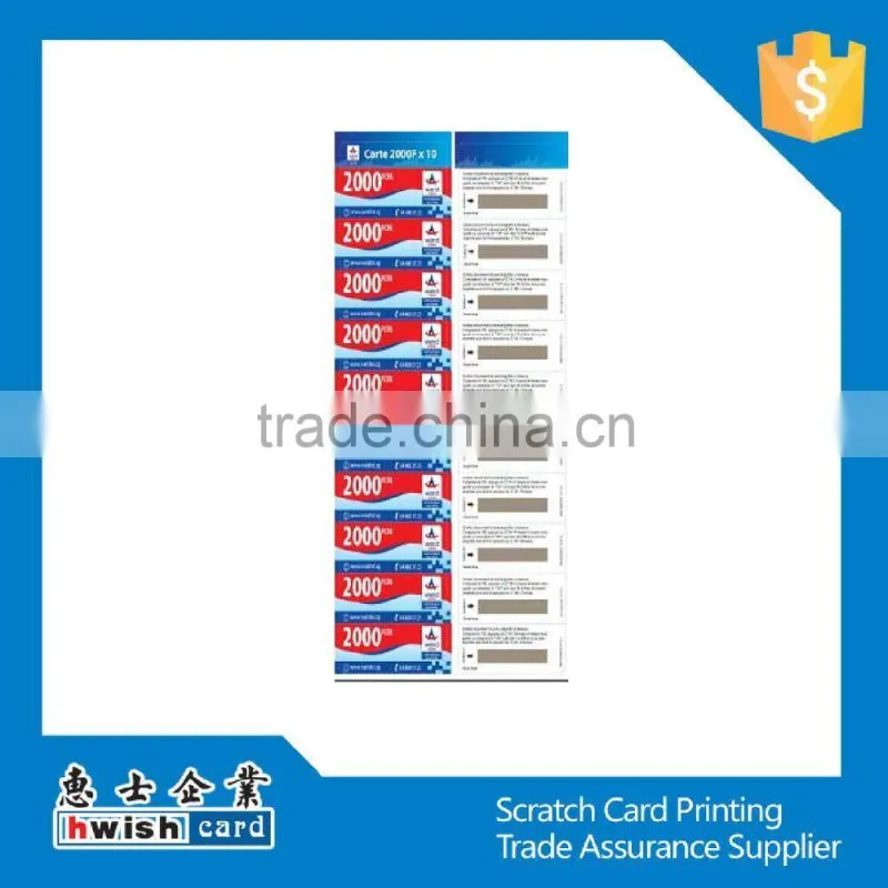 prepaid scratch card printing