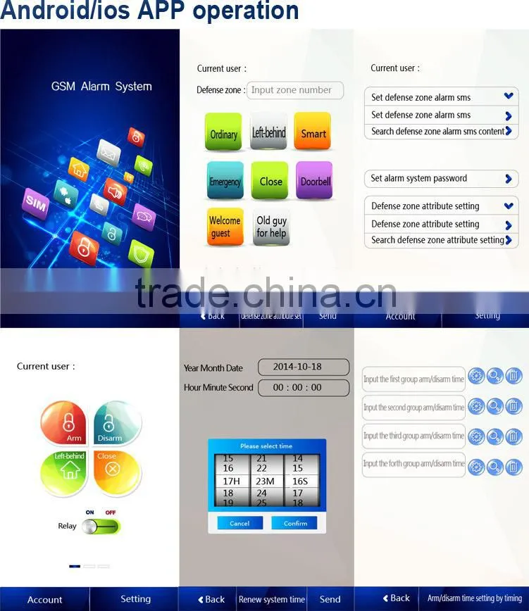 2015 Newest packaging wireless smart gsm safe home alarm with good price smart alarm systems G3 for personal alarms