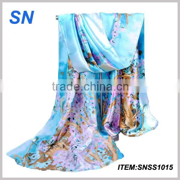 Wholesale 2014 winter fashionable stock pure silk scarf