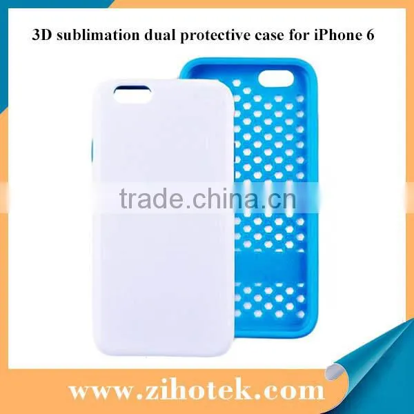 New high quality Double Protective 3D sublimation case for iPhone 6