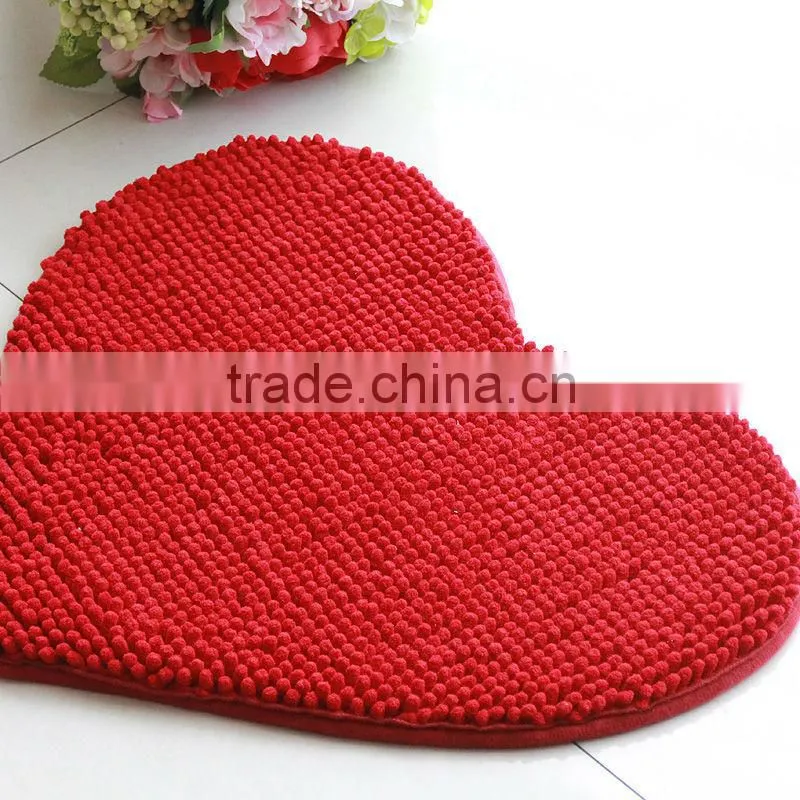 chenille short pile door mat with anti slip base