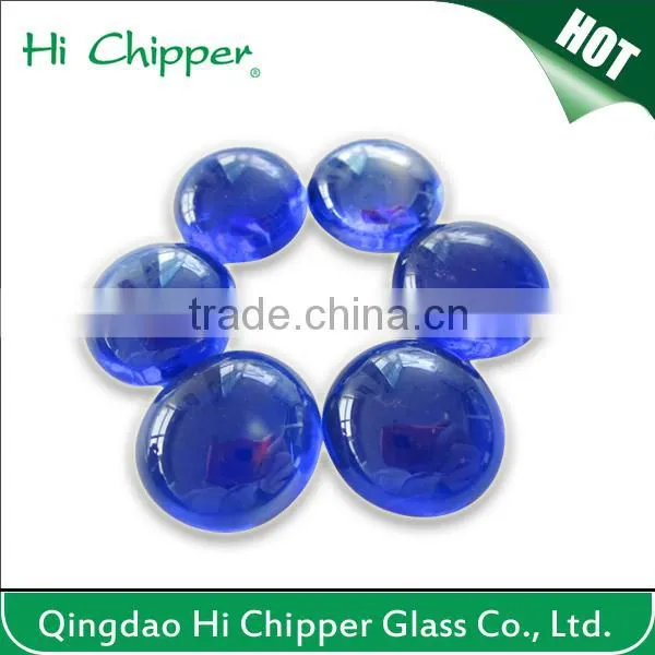Yellow decorative glass pebble gems for fire pit