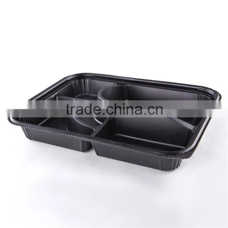 KW3-1102 Food-grade and rectangular disposable clear plastic divided food serving tray (264*204*46mm), OEM orders are welcome
