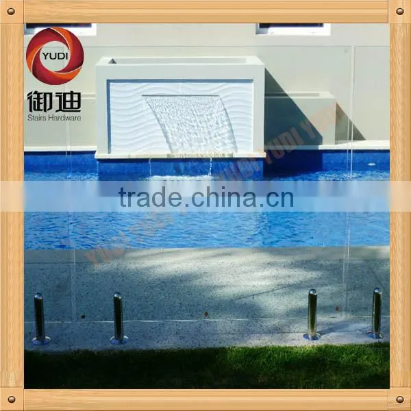 framless glass spigot for outdoor swimming pool balustrades