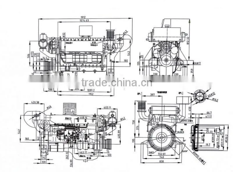 Weichai WD615C-21 Marine Diesel Engine with CCS