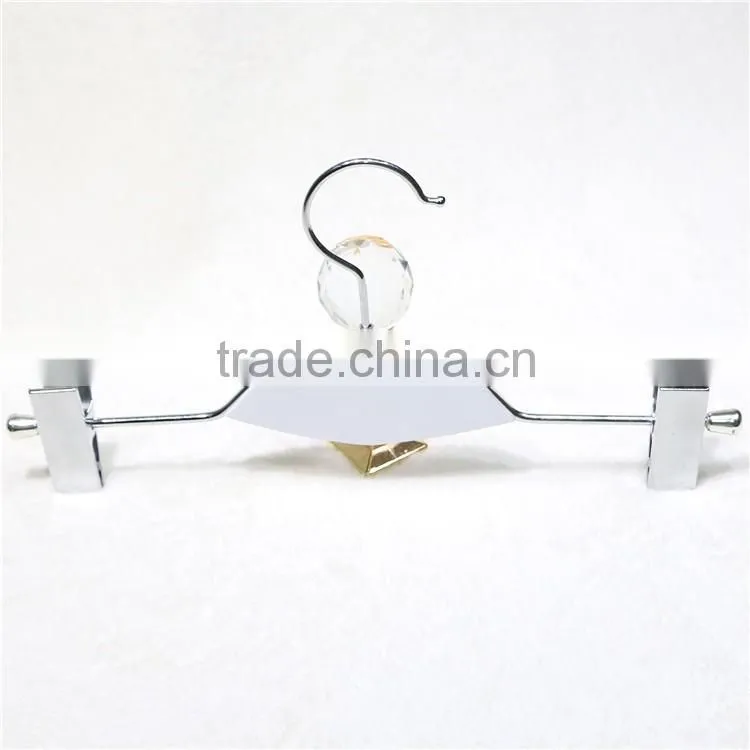 New design children clothes metal pant hanger with clips