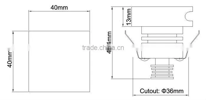 1W led square wall light 12V/350mA input