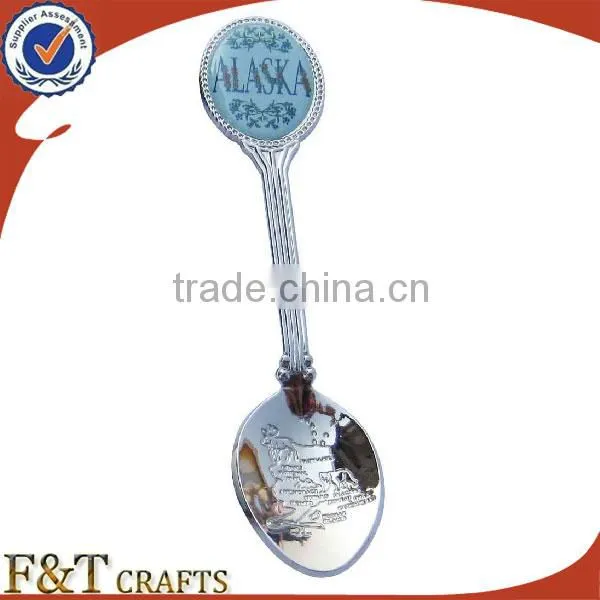 cusotm logo design silver personalized metal souvenir spoons