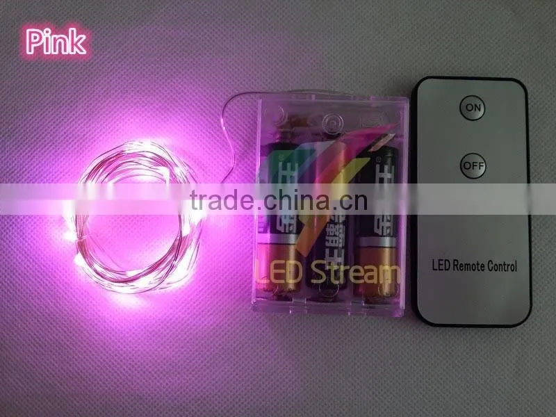 Brand New Remote Control 3M 30Led Mini Silver Color Copper Wire String Lights For Christmas Wedding Party