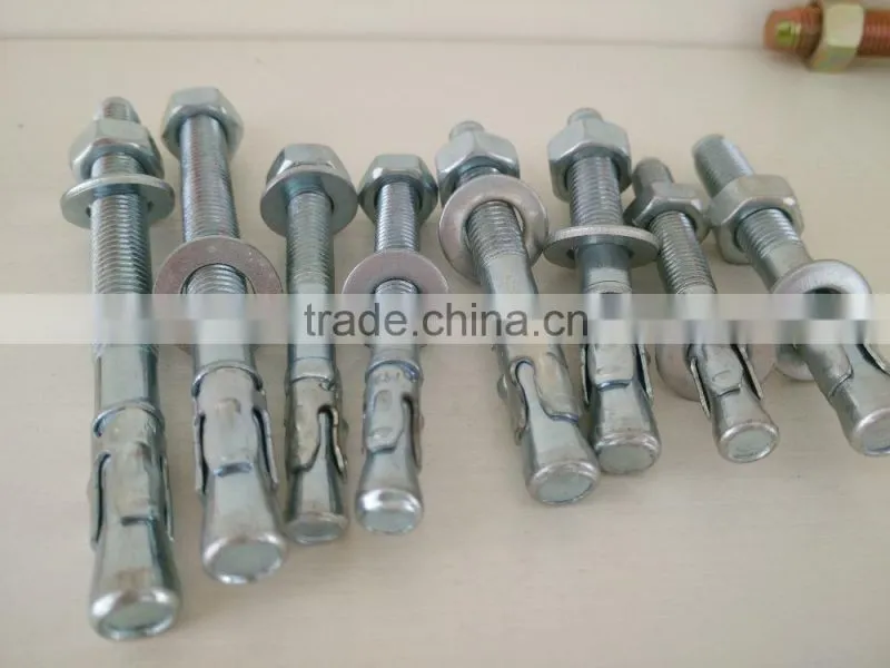 grade 4.8 zinc plated through anchor bolt made in china hebei