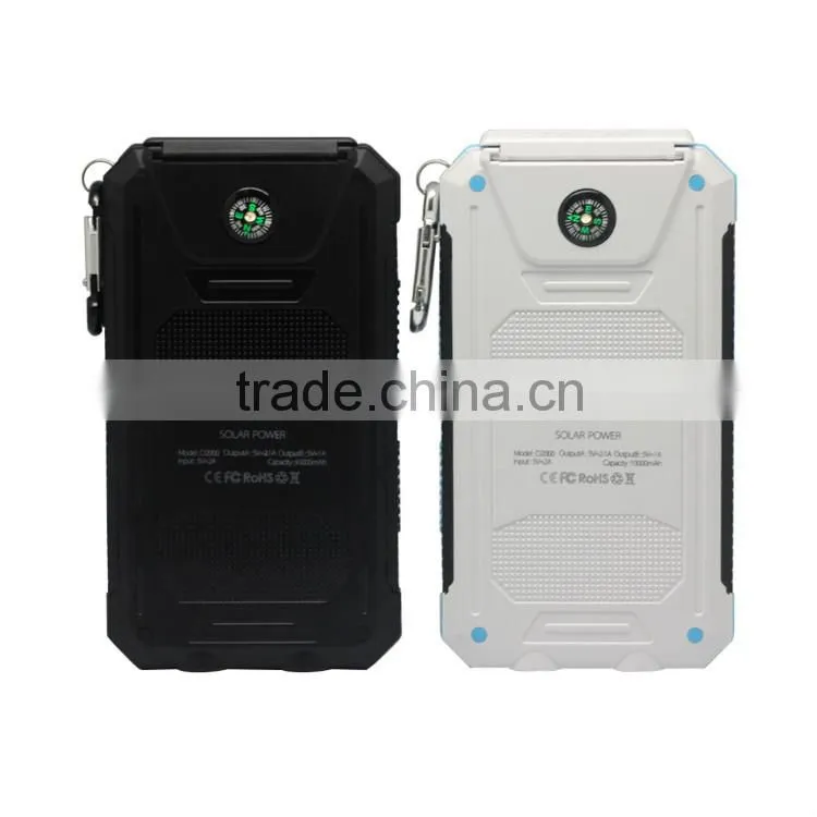 Universal portable compass usb 8000mah waterproof mobile phone powerbank