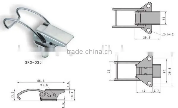 Metal SK3-035 latch hook / lockout hasp