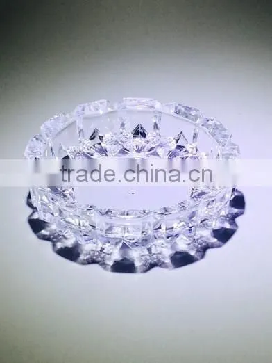Antique shining round engraved glass ashtrays for wolesale