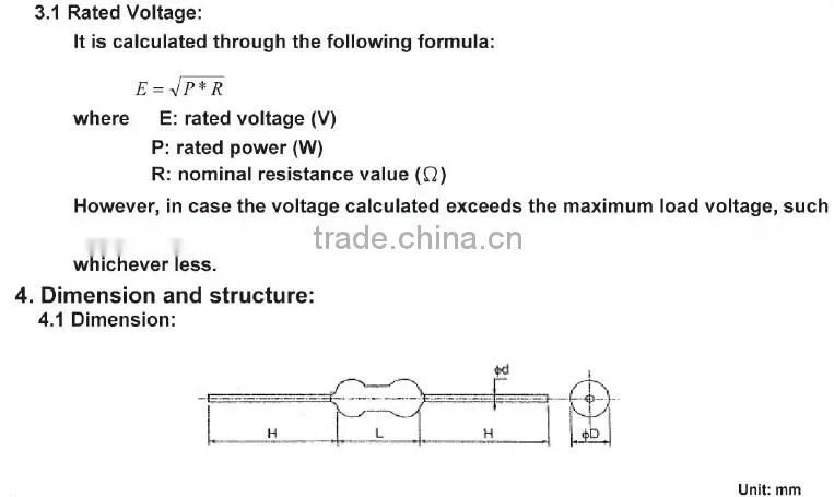 MOR 2WSS Metal oxide film resistor