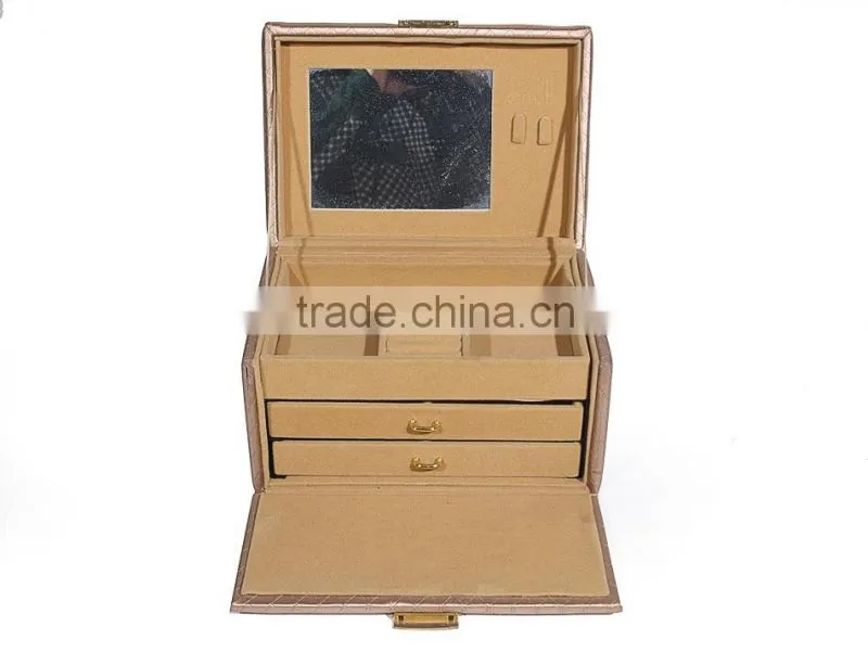 2015 Luxury Fashion Multi-functional Leather Dressing Box With Fish Scales