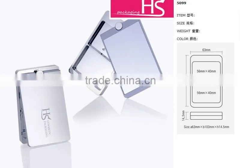 2 color rectangle plastic cosmetic compact mirror