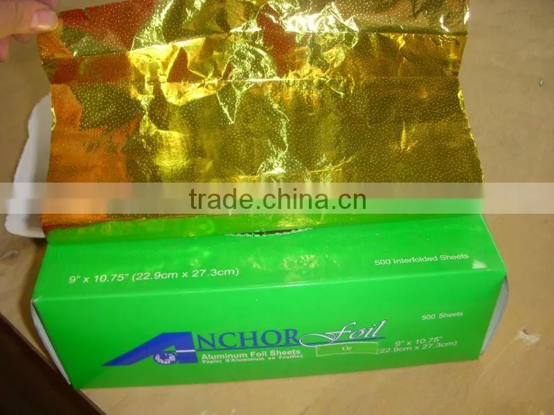 9mic-30mic aluminium pop up food packing foil in color box packing without anti -dumping to EU