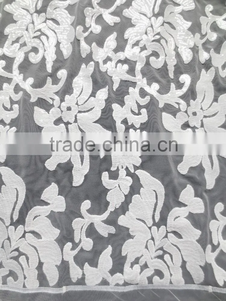 2016 Gorgeous sequins fabric /swiss tulle lace for party dresses/african french lace with full sequins for girls