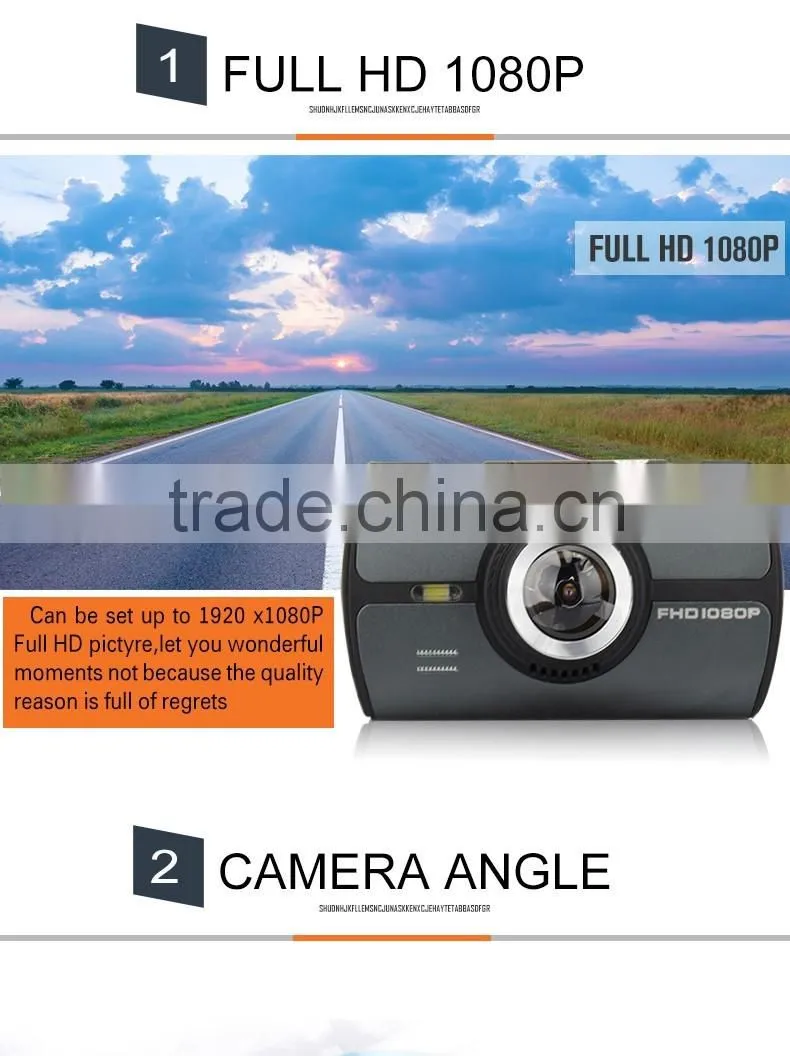2016 New Design good quality full hd 1080p car camera dvr video recorder