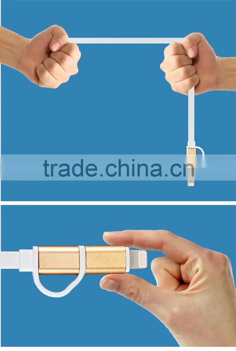 2-in-1 USB Data Sync Charge Cable Micro USB Cable for iPhone 6 6S 6Plus