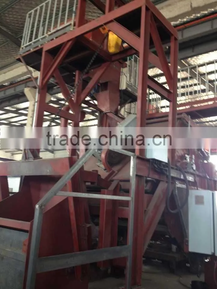 Leaning tumblast shot blasting machine