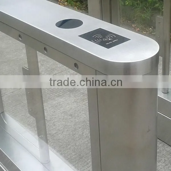 Optical Barrier-type flow control turnstile for Internal Installation with swinging glass doors