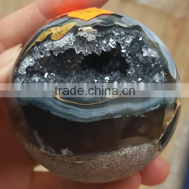 Polished Laughing Clear Crystal Ball Amethyst Geodes Spheres