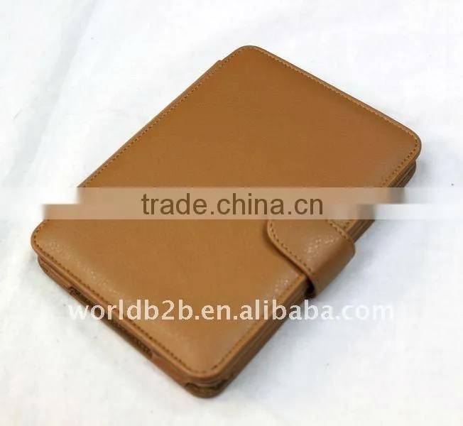 Booklet design Leather Cover Case for the Kindle Touch,with Card Slot