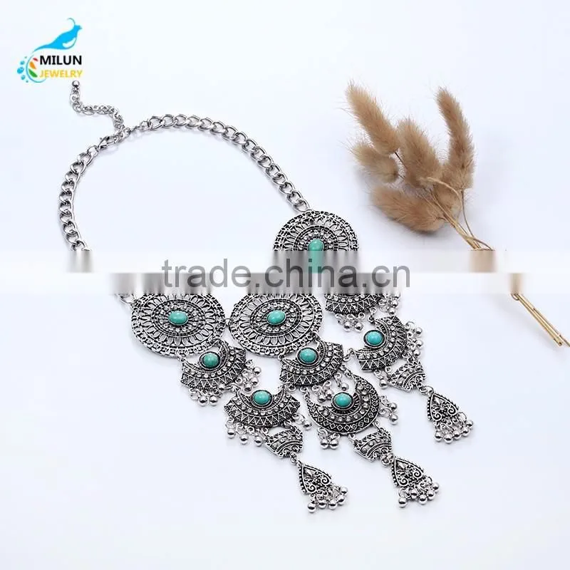 Yiwu Wholesale Handmade Jewelry Fashion Charm Pendant Vintage Maxi Necklace