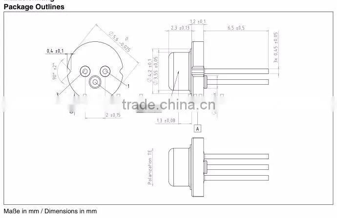 Pltb450 High Power Laser Diode 1W 450Nm Blue Laser Diode