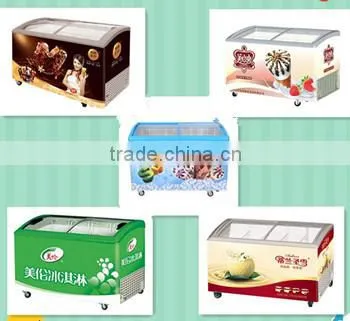 325L commercial display freezer ice cream freezer with CE for supermarket