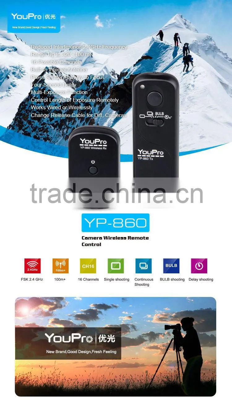 YouPro YP-860/E3 Wireless Remote Shutter Release for Canon DSLR: EOS 1100D, 1000D, 650D - See more at: /produ