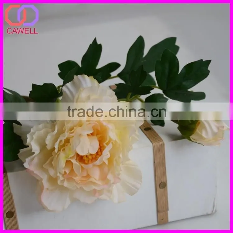 wholesale real touch 2 heads artificial silk peony flower
