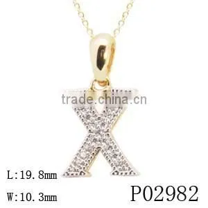 Wholesale New Custom Design Letter Charms Silver Alphabet Pendant Necklace