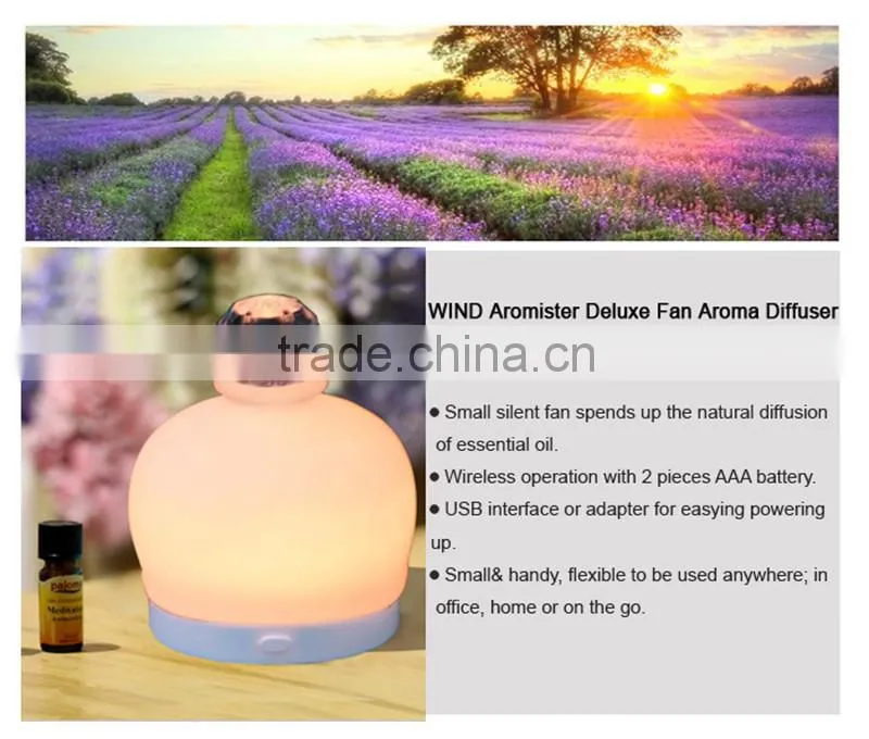 Battery-powered Fan electric aroma diffuser,usb essential oil diffuser ,mini fan aromatherapy diffuser with 1 year warranty