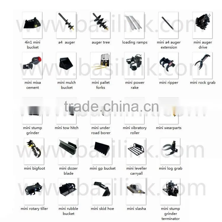 mini skid steer loader/mini attachment trencher/mini skid loader trencher
