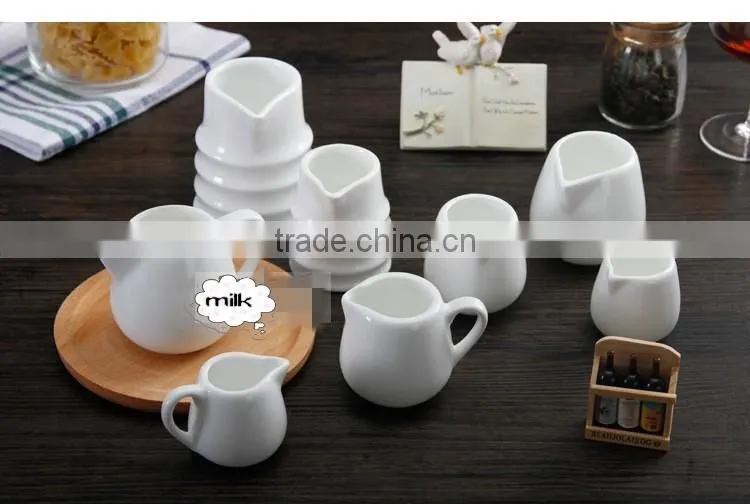 Western Style Creative Customized Porcelain White Ceramics Milk Pot and Kettle