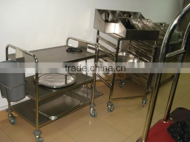 Hotel and Restaurant Stainless steel collecting trolley dish collecting cart