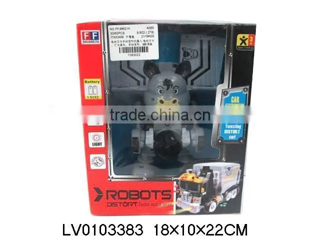 Popular bo toy robot transformation car with music and light