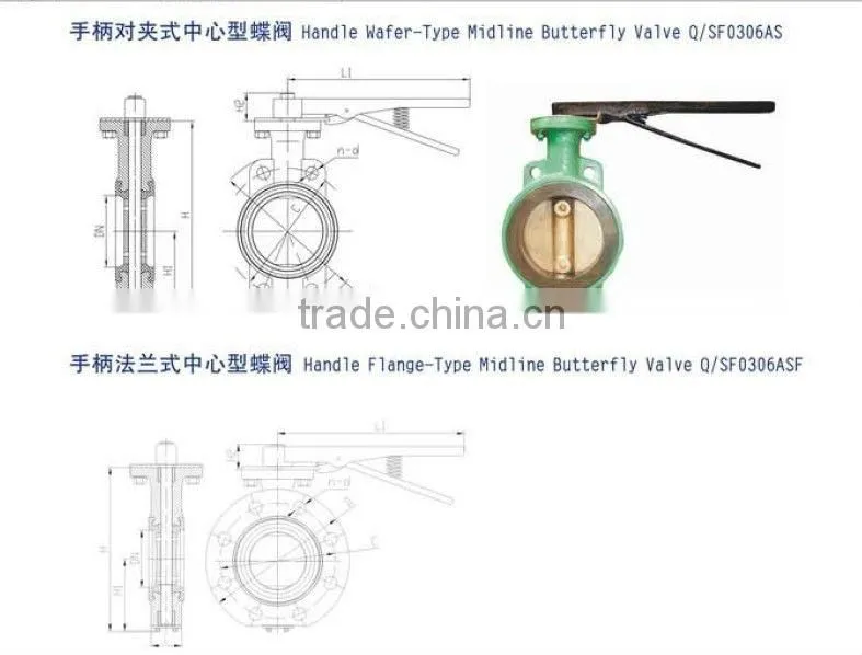 wafer type manual butterfly valve