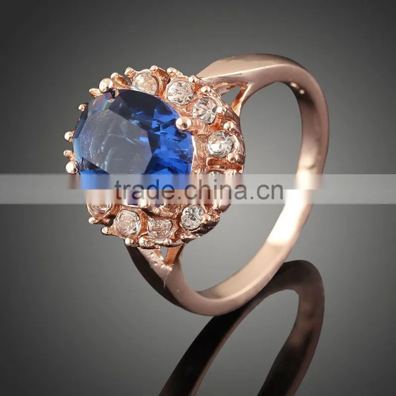 hot sale copper rose gold plated with zircon ring