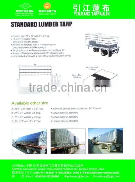 18oz/610gsm vinyl tarps with d-rings, 14'x28' PVC steel Tarpaulin