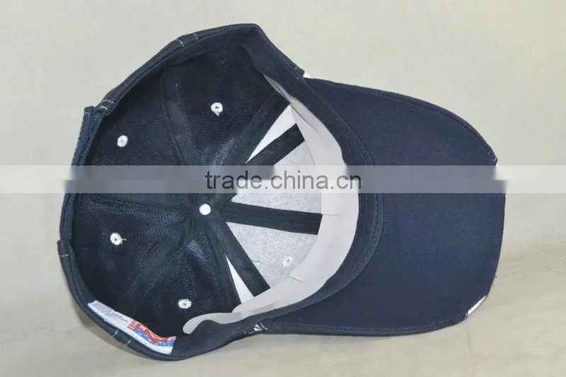Half dry fit half cotton cap popular model design navy&white cap
