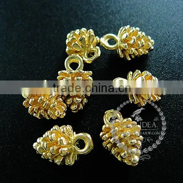 12mm raw brass pine nut DIY pendant charm jewelry supplies 1850244