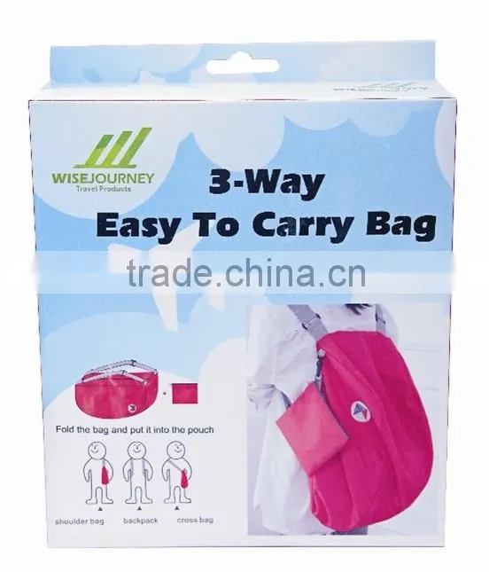 3 ways Polyester Foldable Backpack