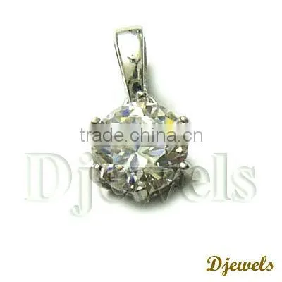White Gold Diamond Pendant, Ladies Pendant, Diamond Jewelry