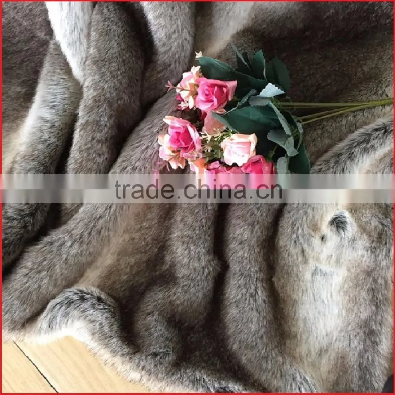 Wild Mannered Gray Fox Faux Fur Throw Blanket