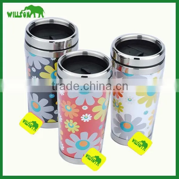 Double wall stainless steel acrylic bottle